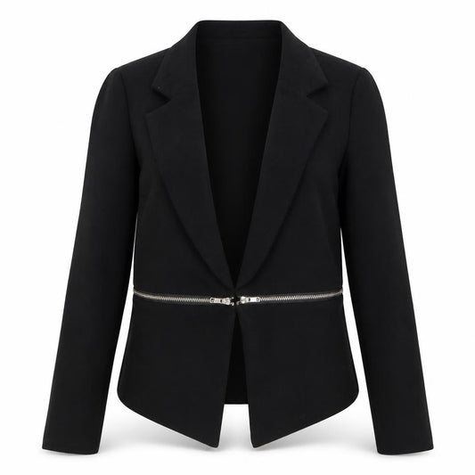 Front view of Cameo Rose women’s black jacket blazer, size UK 10