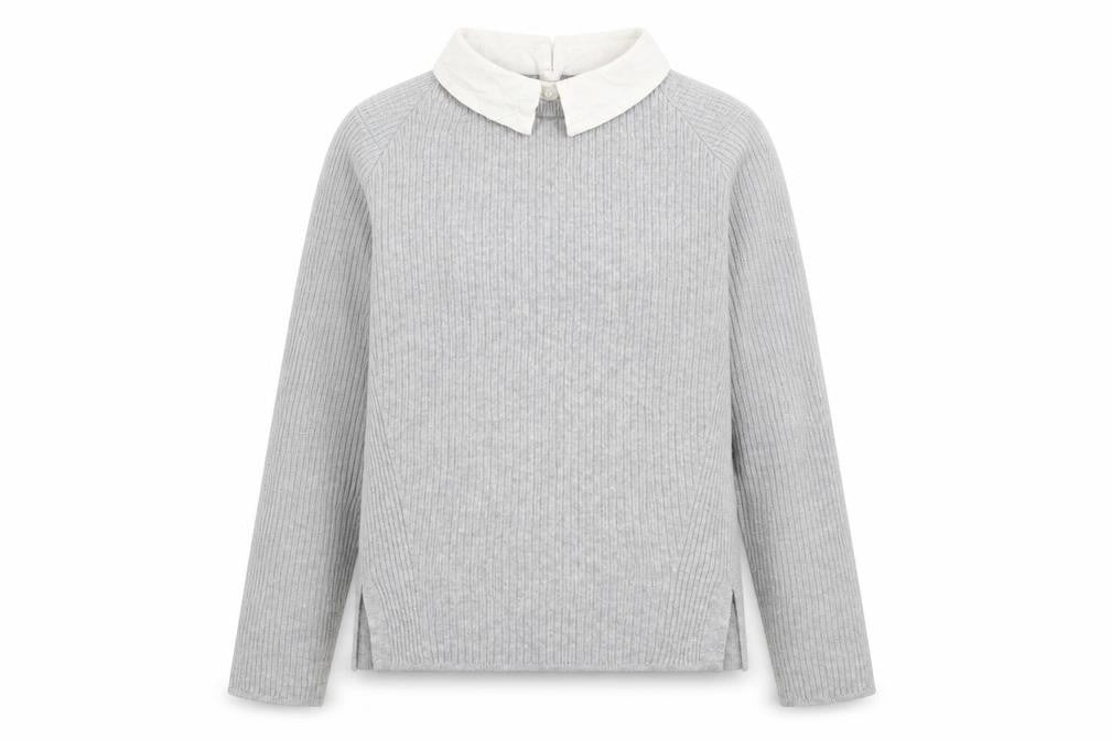 Front view of Topshop women’s grey jumper, size UK 8