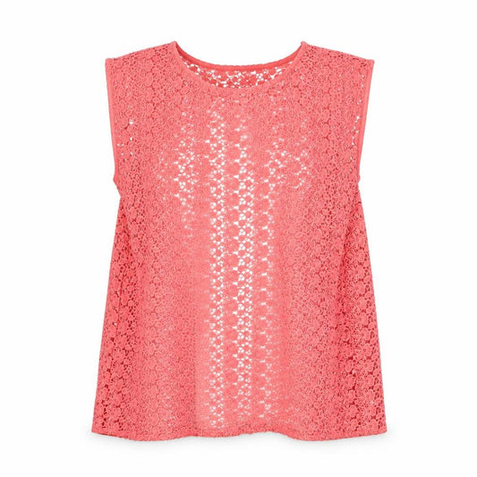 Front view of Papaya women’s pink floral basic t-shirt, size UK 10