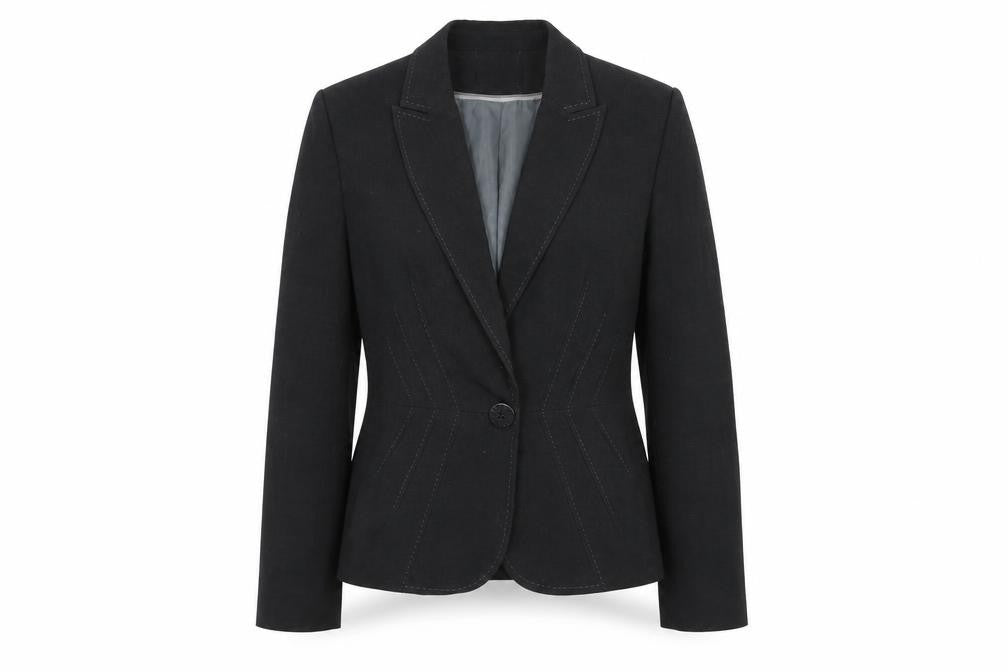 Front view of Marks & Spencer women’s grey jacket suit jacket, size UK 12