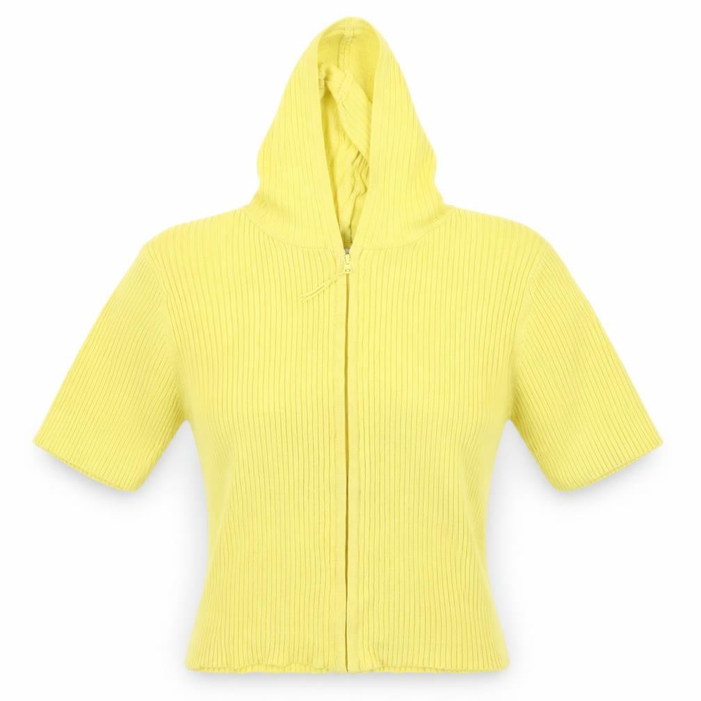 Front view of Atmosphere women’s yellow basic t-shirt, size UK 12
