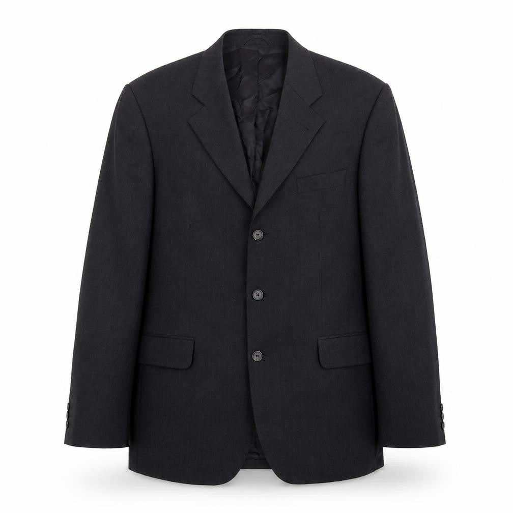 Front view of Tessuto men’s black jacket suit jacket, size 40