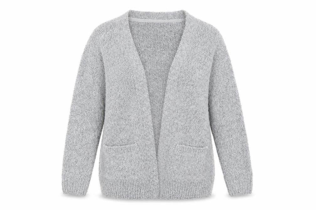 Isle Womens Grey  Knit Cardigan Jumper Size 10