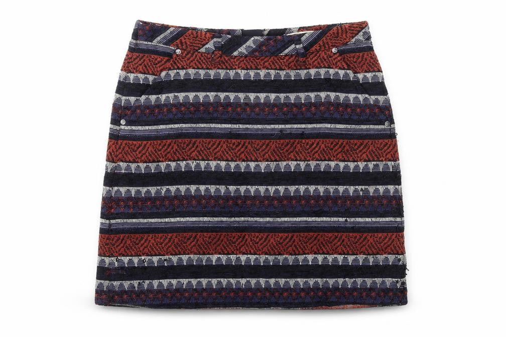 M&S Womens Blue Argyle/Diamond  A-Line Skirt Size 8