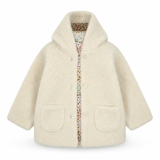 Front view of Marks & Spencer girls’ ivory animal print basic jacket jacket, size 12, months
