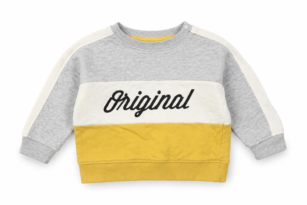 Front view of H&M Grey jumper, size 6-9, Months