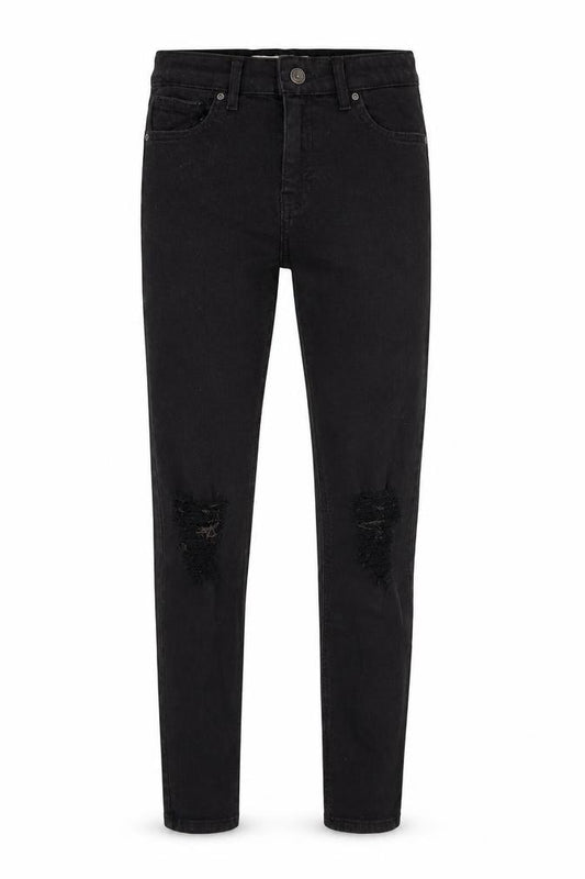 Front view of Topshop women’s black skinny jeans, size UK 26, in, 27-inch leg