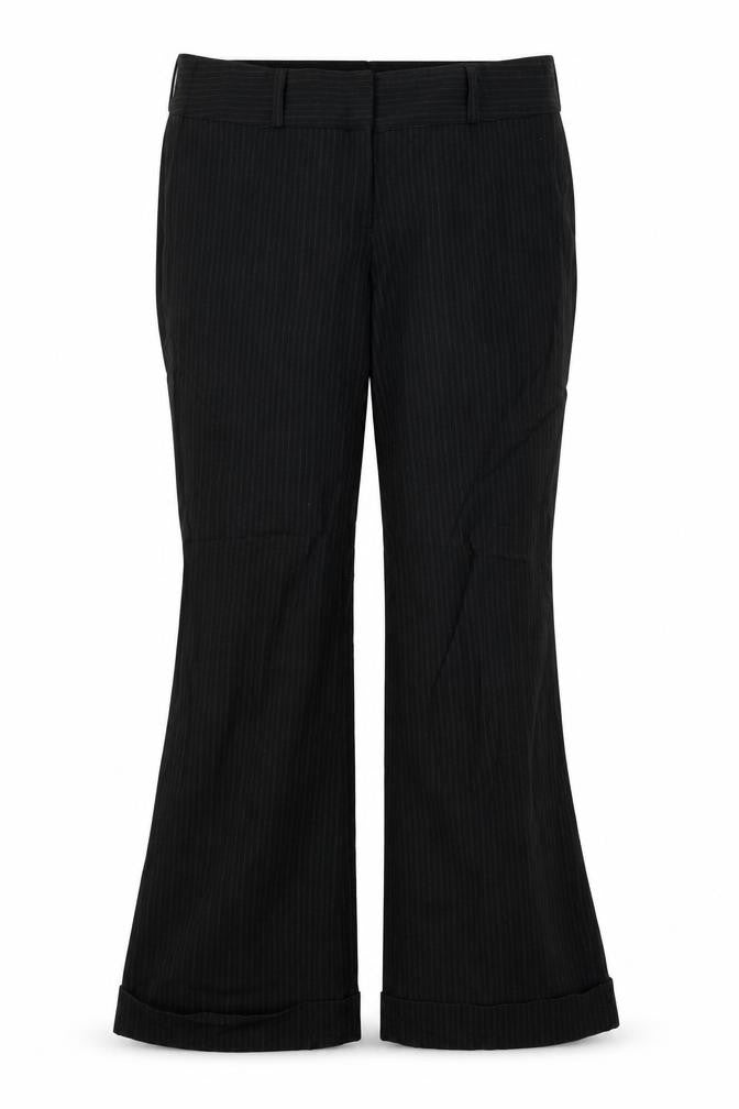Dorothy Perkins Womens Black Striped  Dress Pants Trousers Size 14 L30 in
