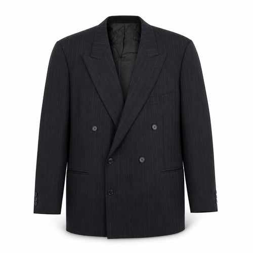 M&S Mens Grey Striped  Jacket Suit Jacket Size 44