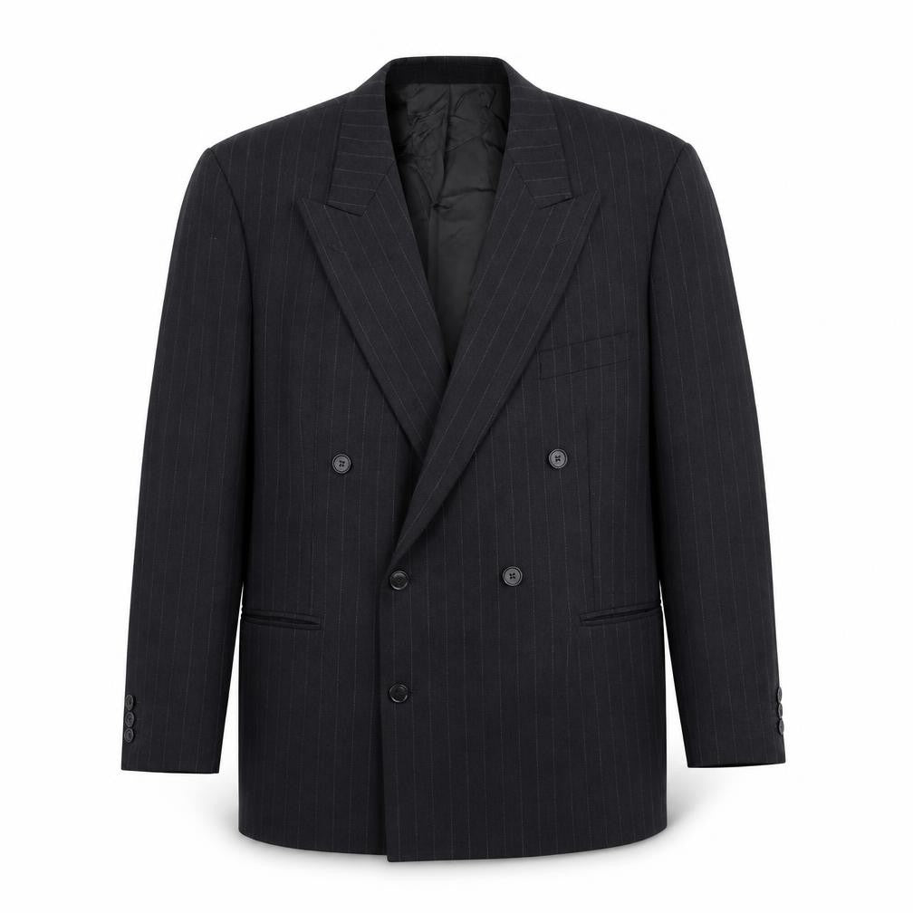M&S Mens Grey Striped  Jacket Suit Jacket Size 44