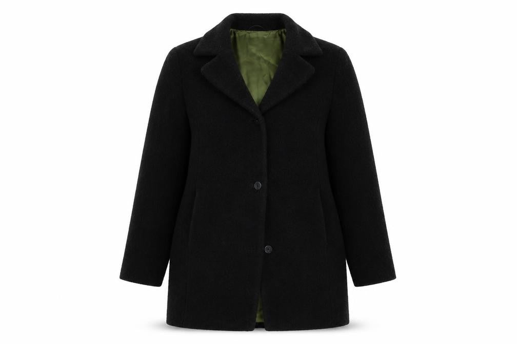 Front view of Gil Bret women’s black jacket coat, size UK 12