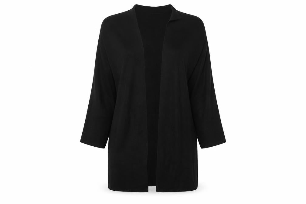 Front view of Oasis women’s black cardigan jumper, size M
