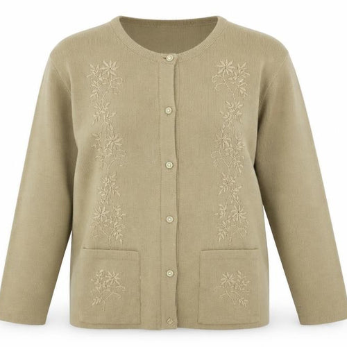 LEXY Womens Beige   Cardigan Jumper Size L