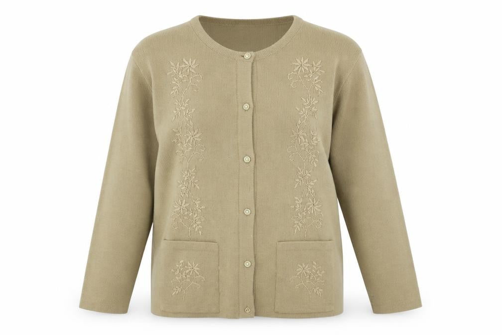 LEXY Womens Beige   Cardigan Jumper Size L