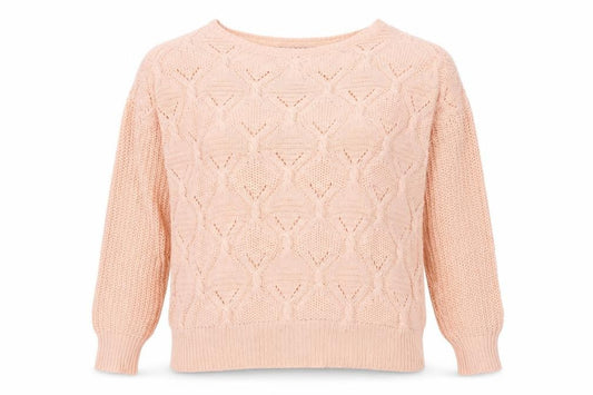 Front view of Atmosphere women’s orange henley jumper, size UK 12