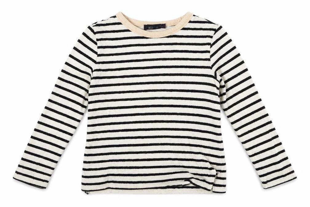 Front view of Marks & Spencer girls’ multicoloured striped jumper, size 6, years