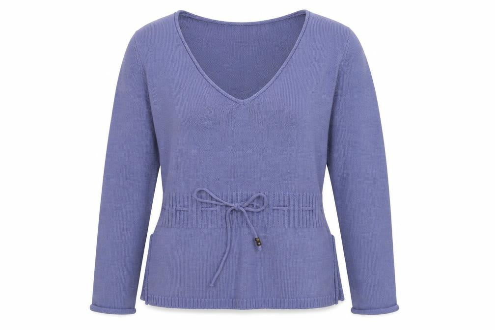 Front view of South women’s blue knit jumper, size UK 16