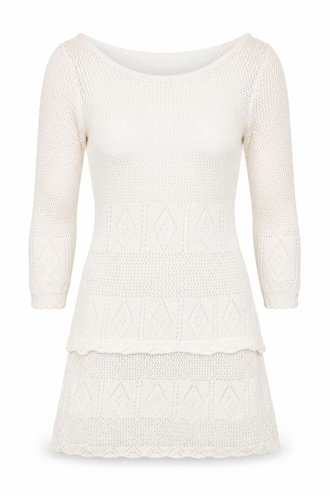 Miusol Womens White   Tunic Jumper Size M