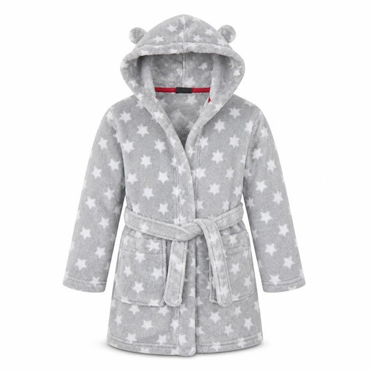 Front view of Next girls’ grey solid capri robe, size 5-6, years