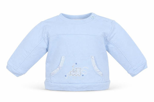 Front view of KrisXKids Baby Blue jumper, size 0-3, Months