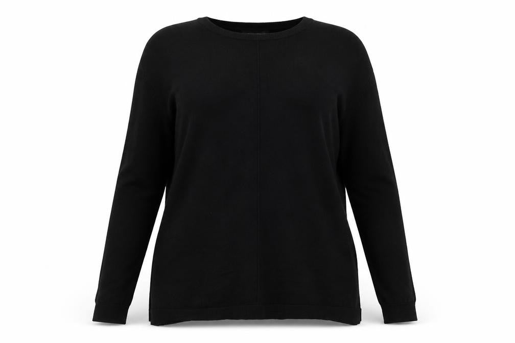 Front view of Atmosphere women’s black rayon jumper, size UK 12