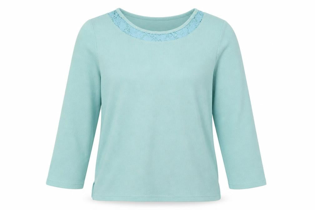 BM Womens Blue   Pullover Jumper Size M  - lace trim on collar