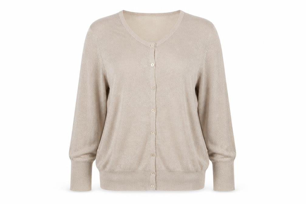 Nina Murati Womens Beige   Cardigan Jumper Size L