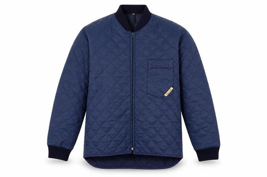 Front view of INDUTEX men’s blue jacket, size M