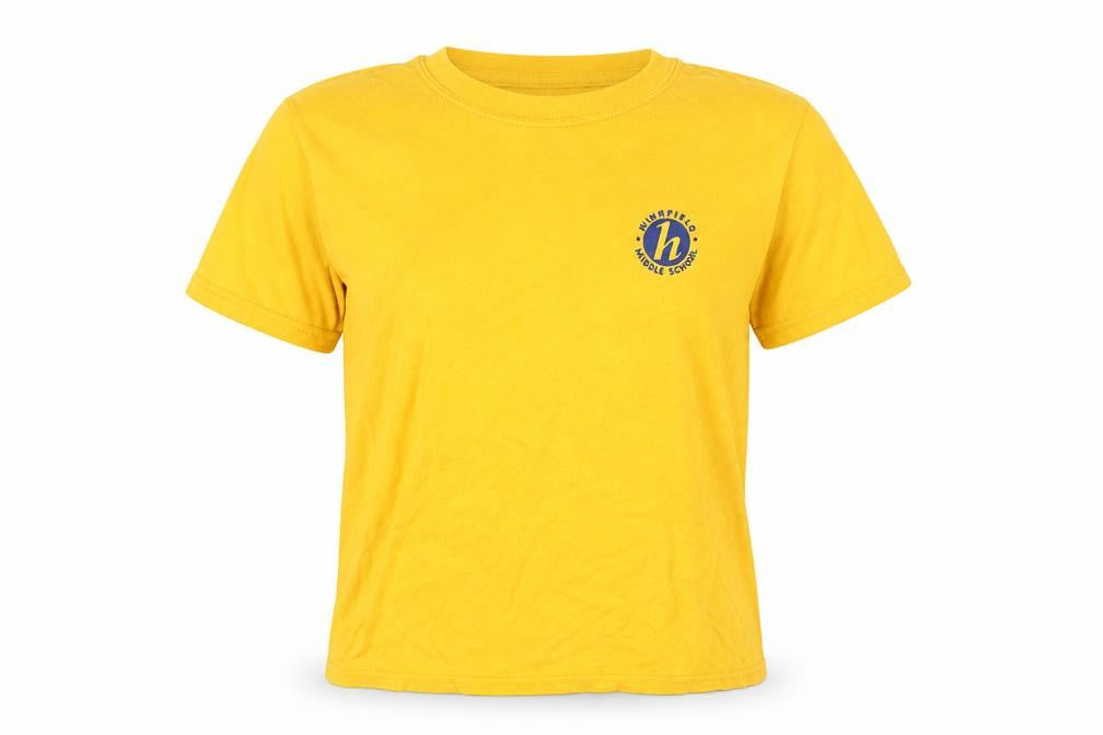 Gilden Girls Yellow   Basic T-Shirt Size XS  - Highfield Middle School