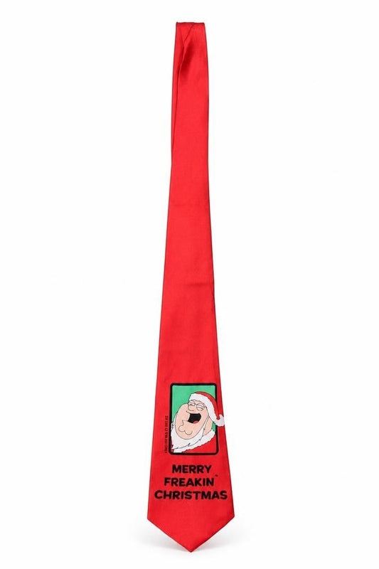 Front view of Family Guy men’s red pointed tie one size