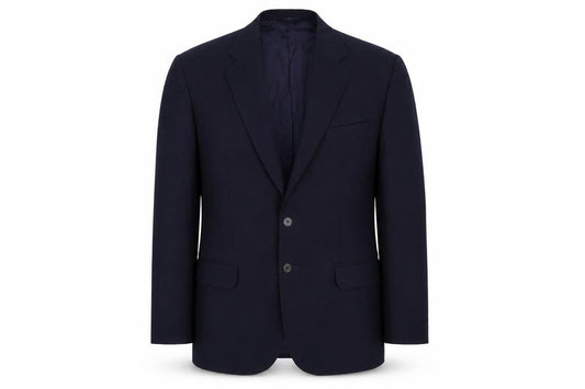 Front view of St Michael men’s blue jacket suit jacket, size 40