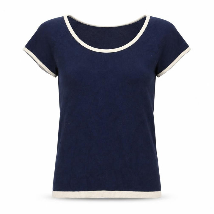 Mango Womens Blue Knit Pullover Jumper Size M