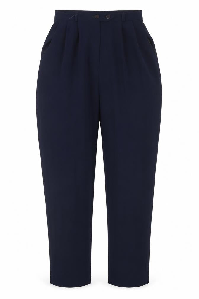 Front view of Tagg women’s blue trousers, size UK 10, 28-inch leg