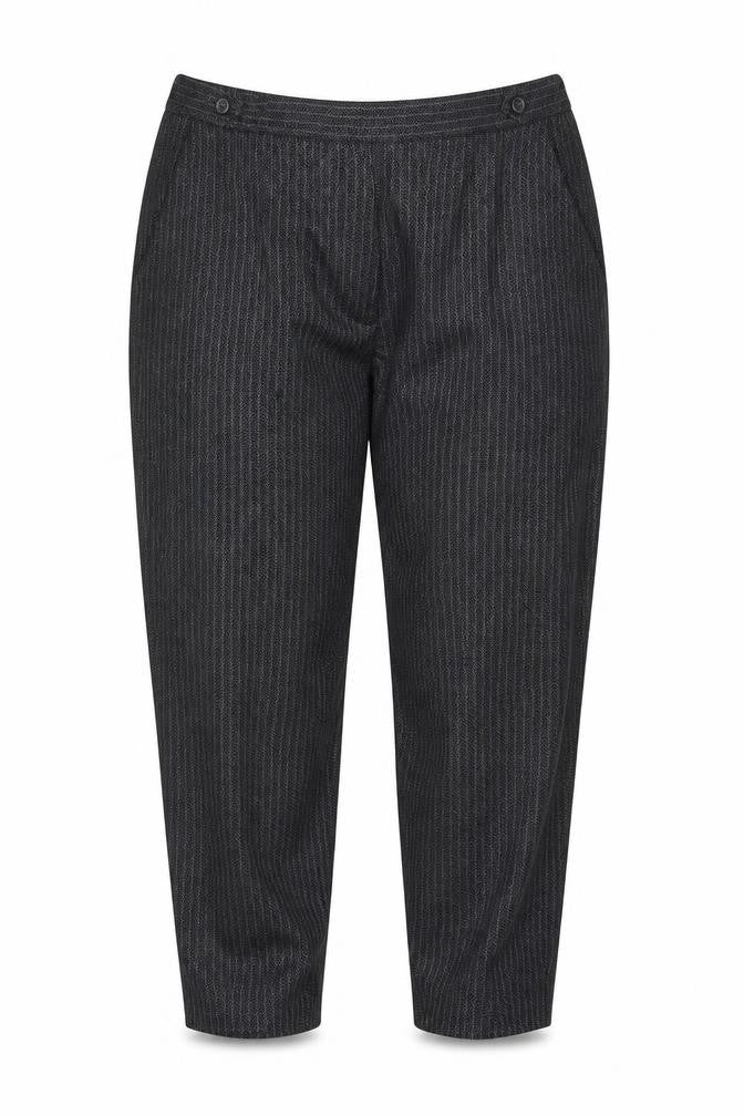 Front view of Marks & Spencer women’s grey trousers, size UK 18, 25-inch leg