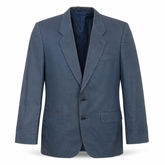 Front view of Baume & Mercier men’s blue jacket suit jacket, size 38