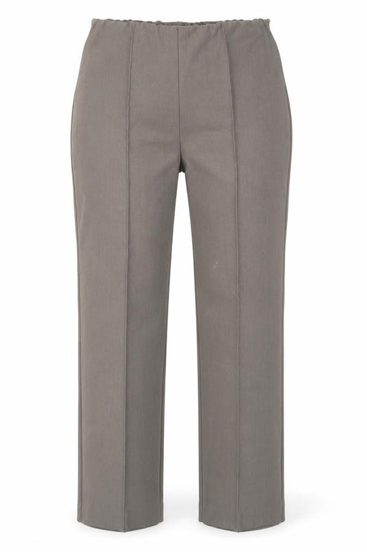 Front view of Bonmarché women’s brown trousers, size UK 12, 23-inch leg