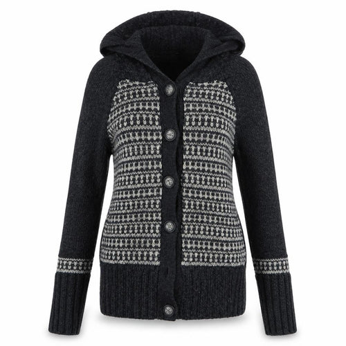 Climb high  Womens Grey Houndstooth  Cardigan Jumper Size 12