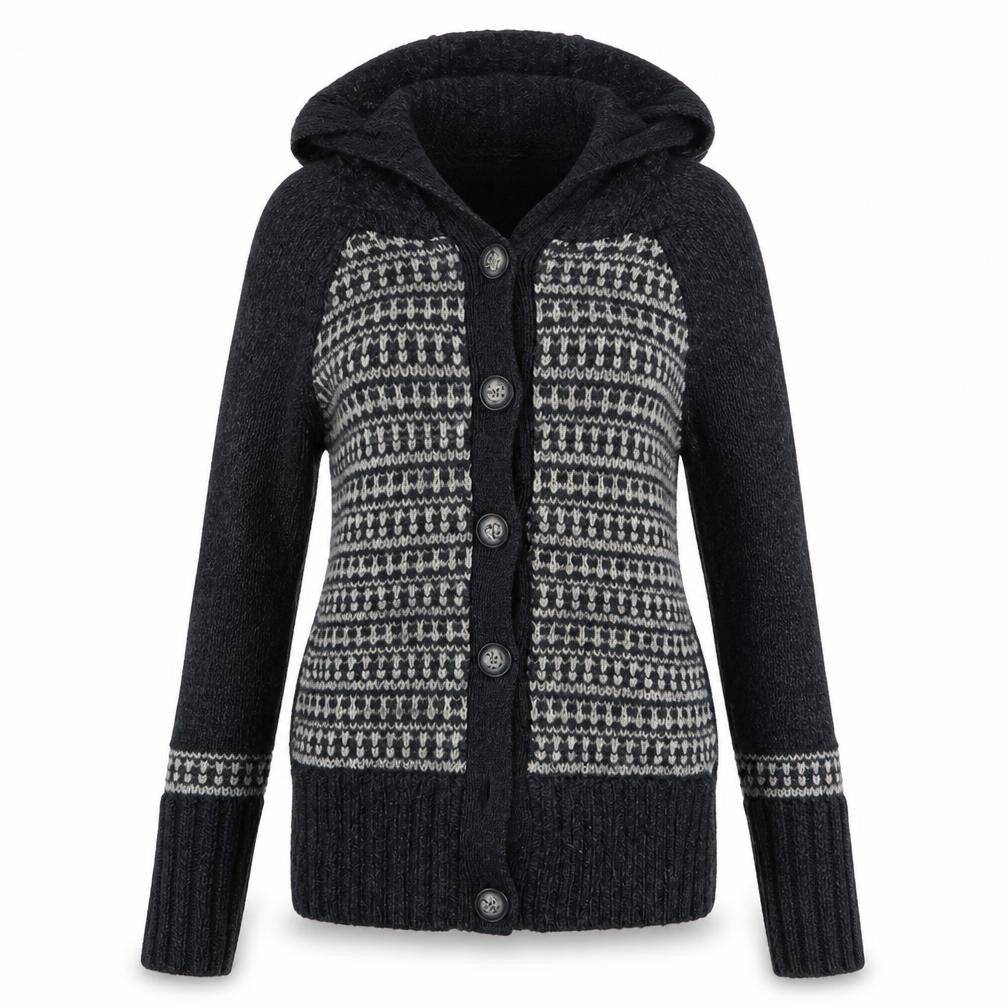 Climb high  Womens Grey Houndstooth  Cardigan Jumper Size 12