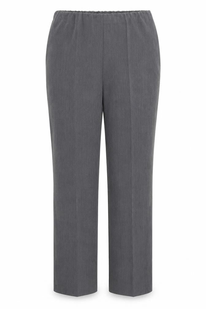 Front view of Vida Vi women’s grey trousers, size UK 14, 29-inch leg