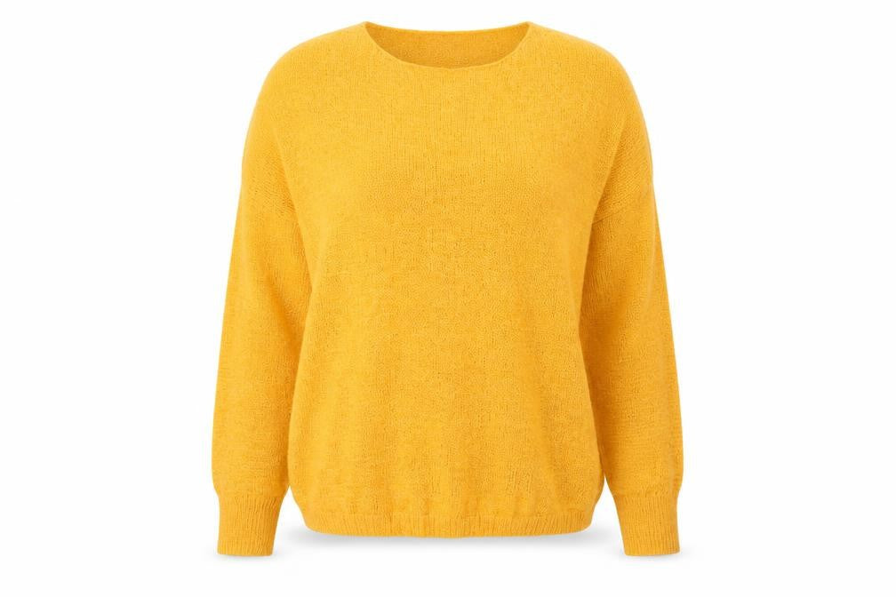 Front view of Primark women’s yellow jumper, size M