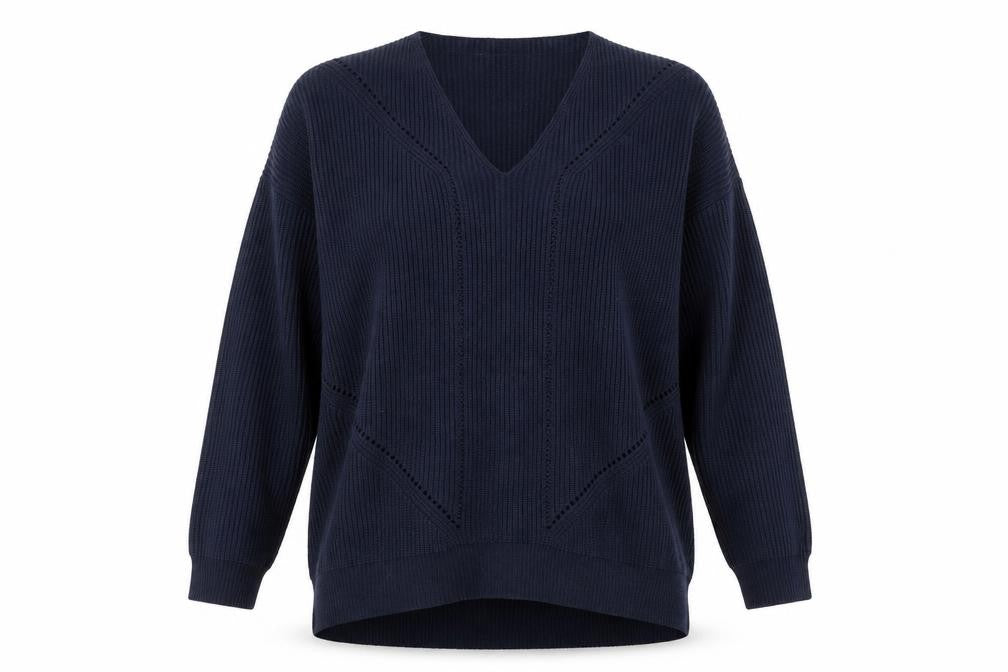 Front view of Capsule women’s blue jumper, size L