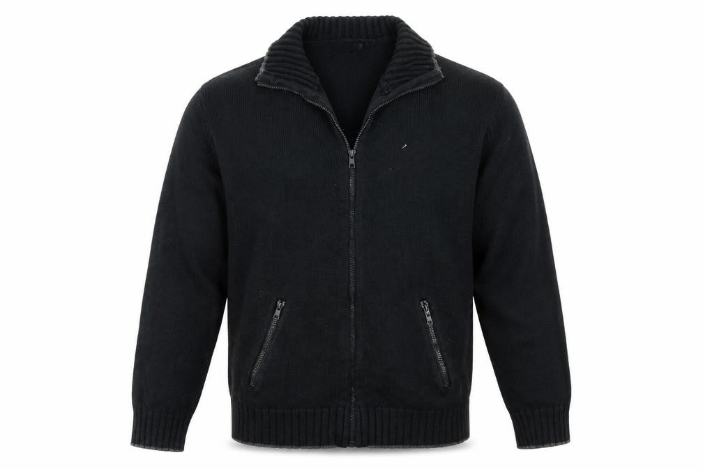 Front view of Next men’s black jumper, size M