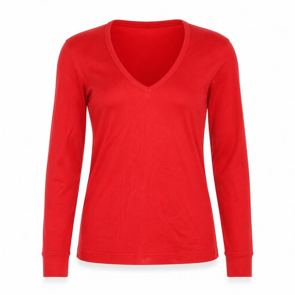 Front view of mark II women’s red basic t-shirt, size M