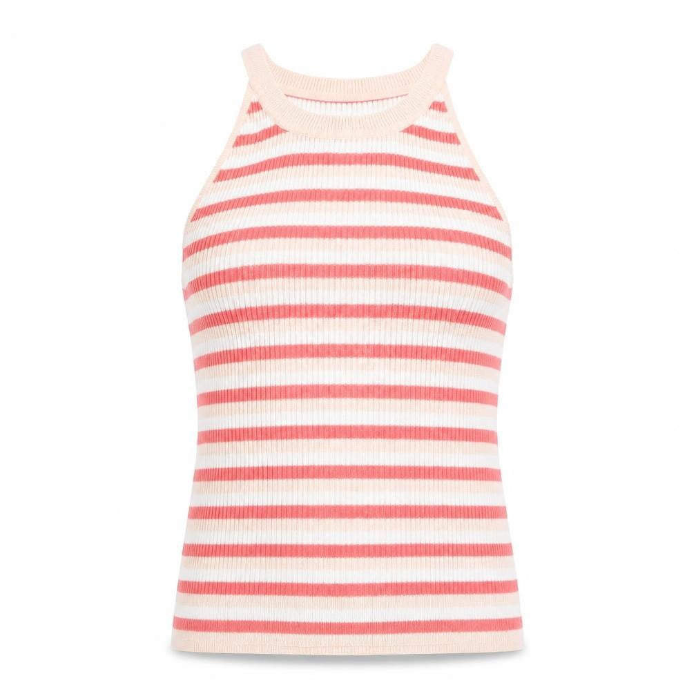 Front view of Primark women’s pink striped jumper, size UK 12