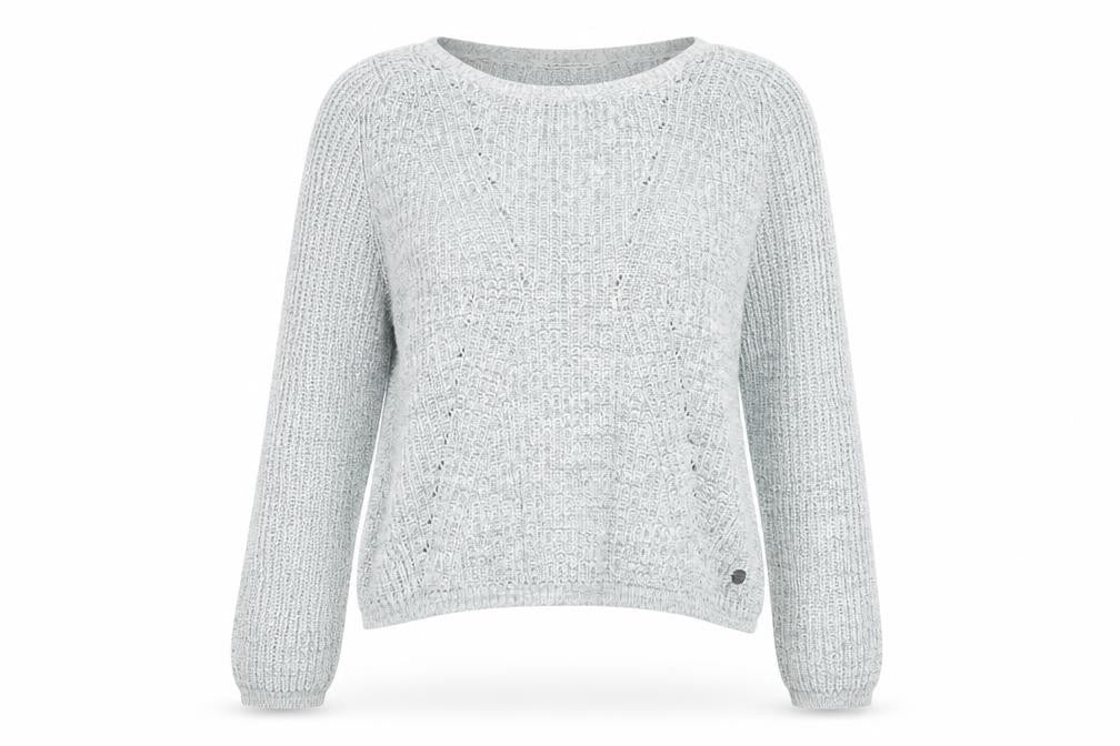 Front view of QS women’s green jumper, size L