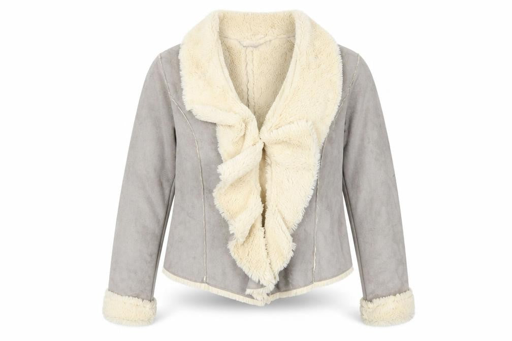 Mia Moda Womens Brown   Jacket  Size 14  - Faux Sheepskin