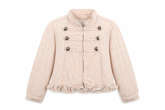 Front view of Next girls’ pink jacket, size 6, years