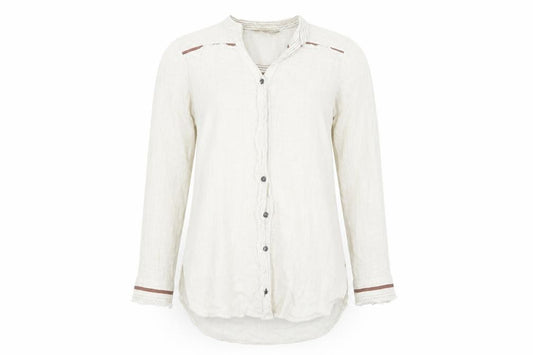 Front view of Cream women’s white basic button-up, size UK 10