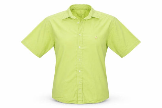 Front view of American Tradition women’s green basic button-up, size M