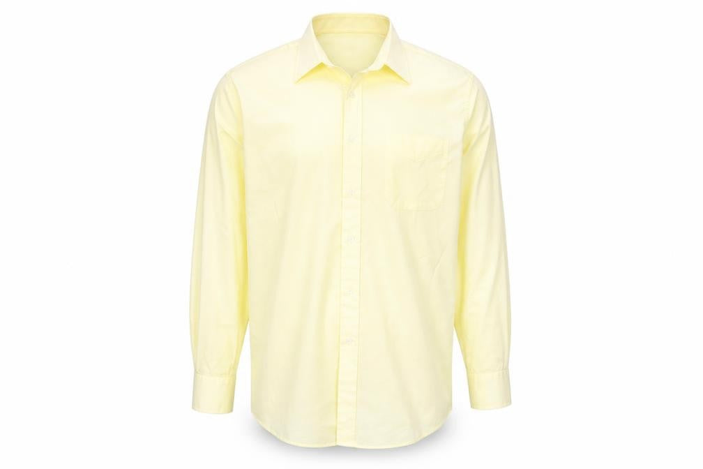 Front view of ENRO men’s white button-up, size 16